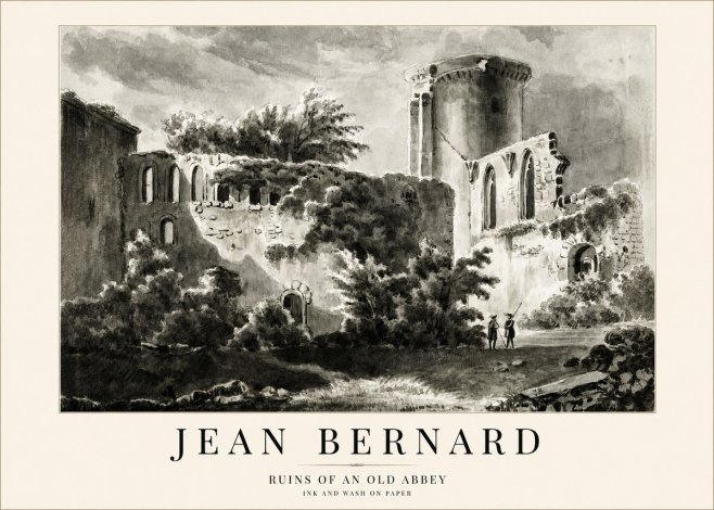 Jean Bernard Ruins of an Old Abbey No1 - Juliste