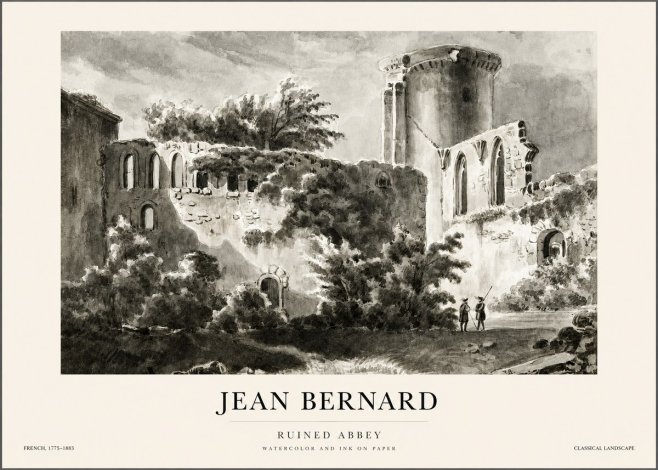 Jean Bernard Ruins of an Old Abbey No2 - Juliste
