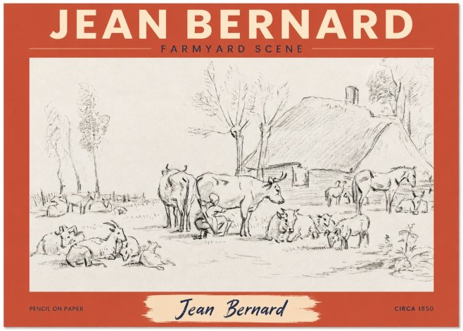 Jean Bernard Farmyard Scene No2 - Juliste
