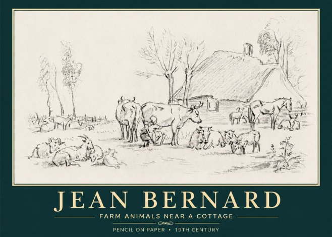 Jean Bernard Farmyard Scene No6 - Juliste