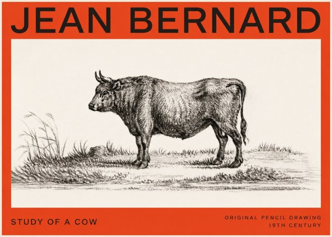Jean Bernard Study of a Cow XIII No4 - Juliste