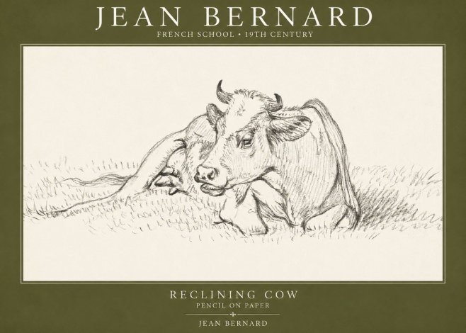 Jean Bernard Reclining Cow III No1 - Juliste