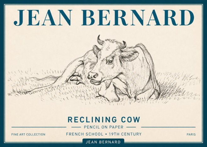 Jean Bernard Reclining Cow III No5 - Juliste