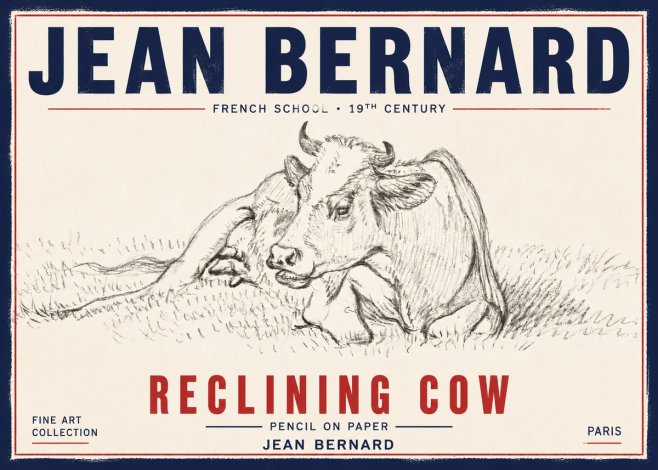 Jean Bernard Reclining Cow III No6 - Juliste