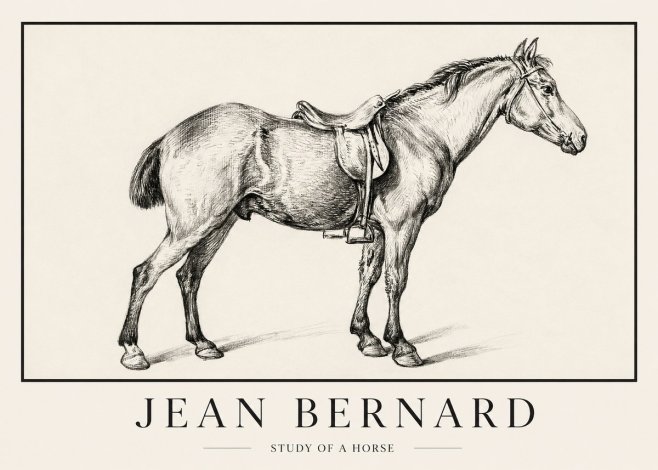 Jean Bernard Study of a Horse X No1 - Juliste