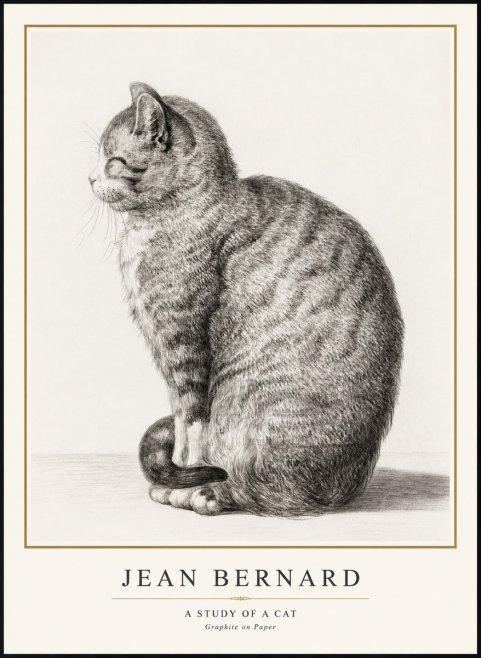 Jean Bernard Cat in Profile No3 - Juliste