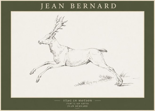 Jean Bernard Stag in Motion No1 - Juliste