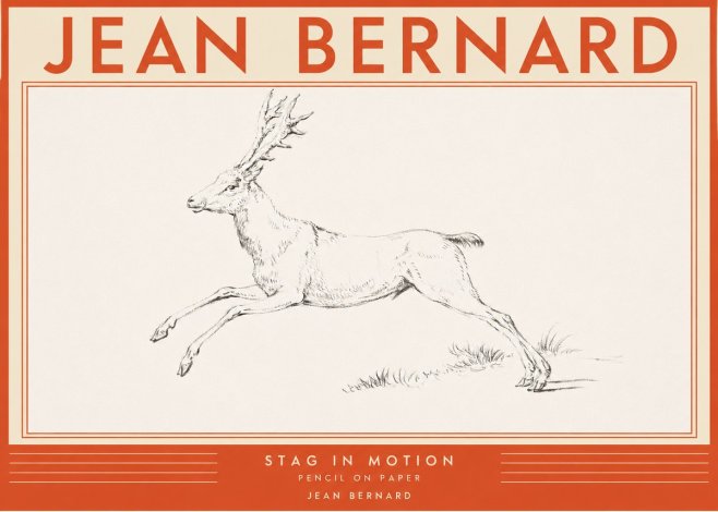 Jean Bernard Stag in Motion No2 - Juliste