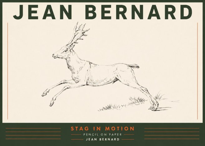 Jean Bernard Stag in Motion No4 - Juliste