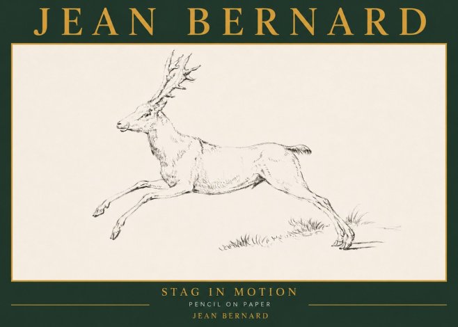 Jean Bernard Stag in Motion No5 - Juliste