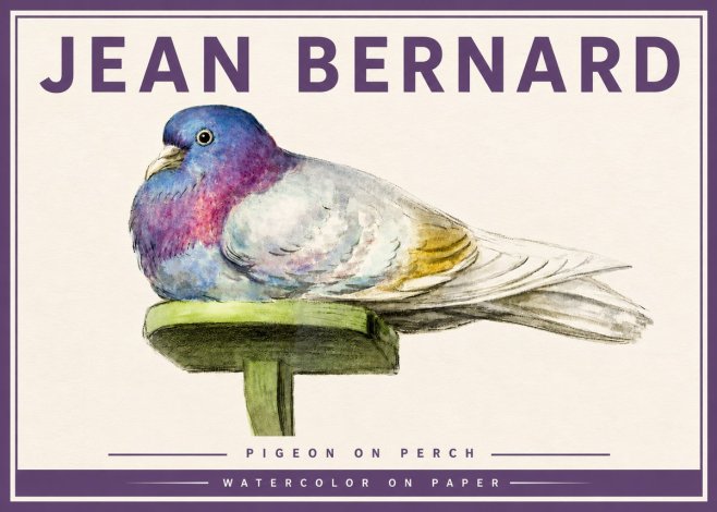 Jean Bernard Pigeon on Perch No4 - Juliste