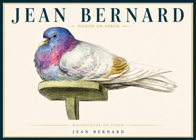 Jean Bernard Pigeon on Perch No5 - Juliste