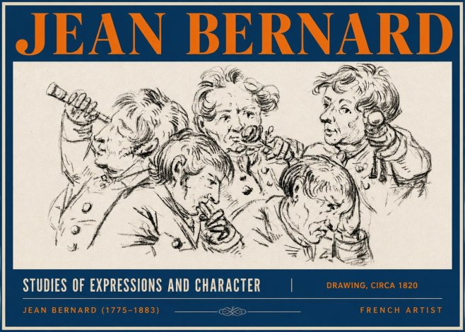 Jean Bernard Studies of Expressions and Character No3 - Juliste