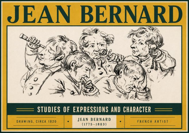 Jean Bernard Studies of Expressions and Character No5 - Juliste