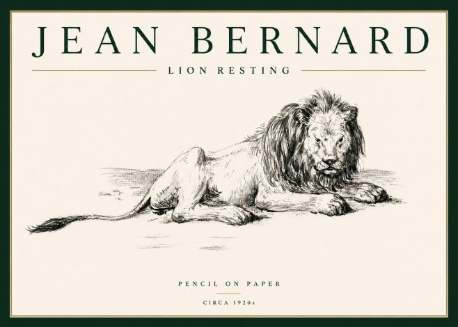 Jean Bernard Lion Resting No4 - Juliste