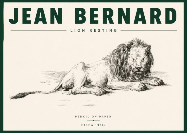 Jean Bernard Lion Resting No6 - Juliste