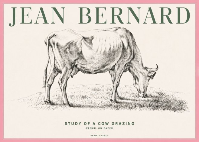 Jean Bernard Study of a Cow Grazing II No4 - Juliste