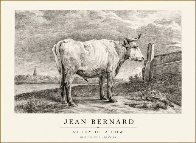 Jean Bernard Study of a Cow XV No1 - Juliste
