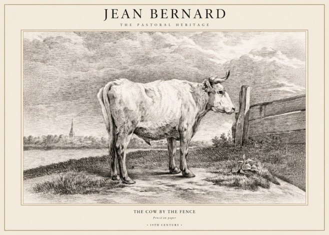 Jean Bernard Study of a Cow XV No3 - Juliste