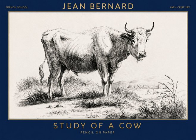 Jean Bernard Study of a Cow XVI No3 - Juliste