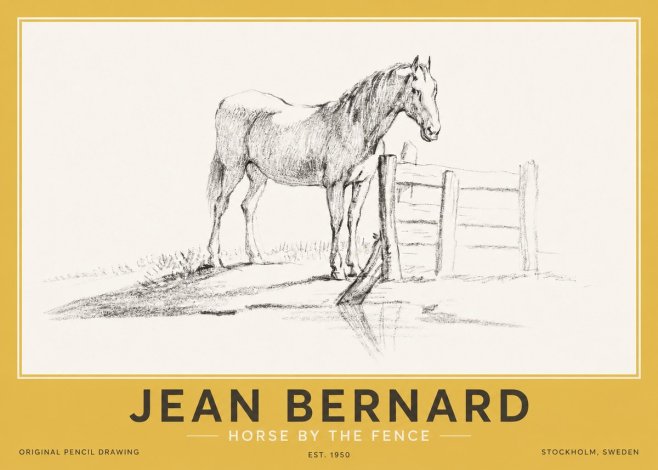 Jean Bernard Horse by the Fence No2 - Juliste