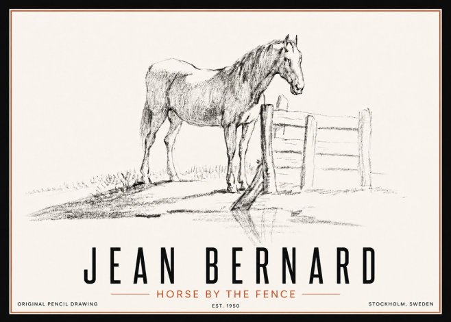 Jean Bernard Horse by the Fence No5 - Juliste