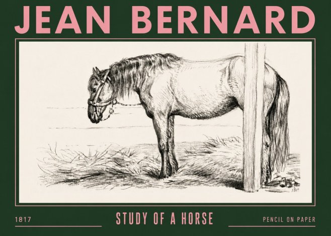 Jean Bernard Study of a Horse XII No4 - Juliste