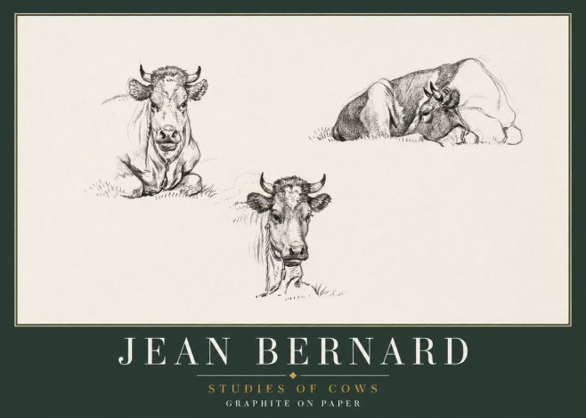 Jean Bernard Studies of Cows II No2 - Juliste
