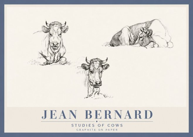 Jean Bernard Studies of Cows II No4 - Juliste