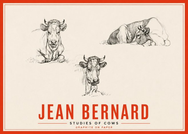 Jean Bernard Studies of Cows II No5 - Juliste