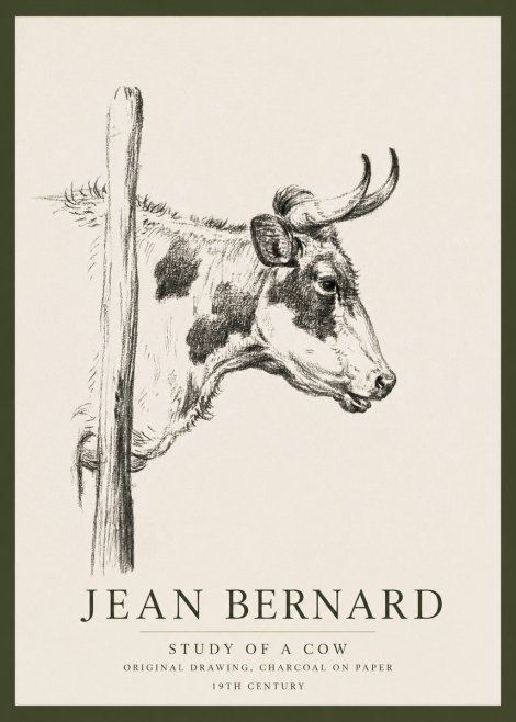 Jean Bernard Study of a Cow XVII No3 - Juliste