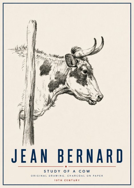 Jean Bernard Study of a Cow XVII No5 - Juliste
