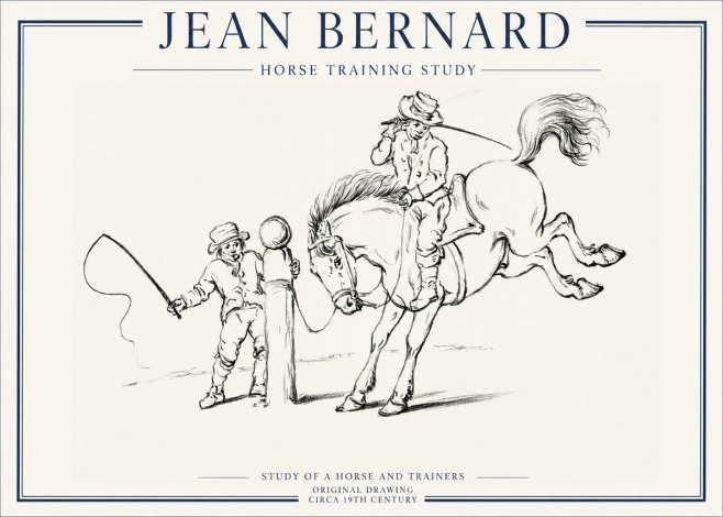 Jean Bernard Horse Training Study No1 - Juliste