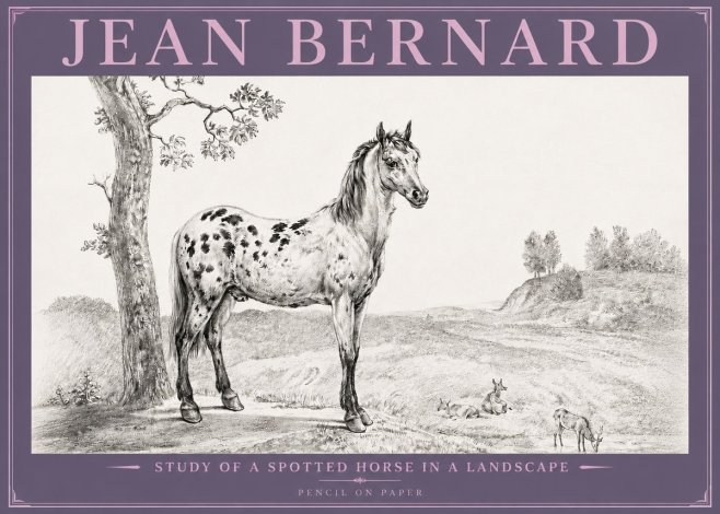 Jean Bernard Study of a Spotted Horse in a Landscape No4 - Juliste