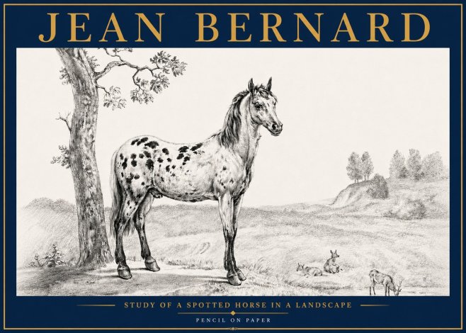 Jean Bernard Study of a Spotted Horse in a Landscape No5 - Juliste