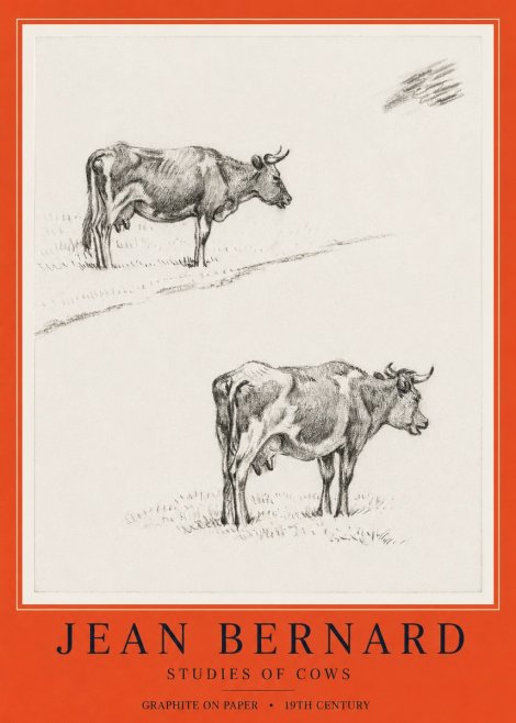 Jean Bernard Studies of Cows III No6 - Juliste