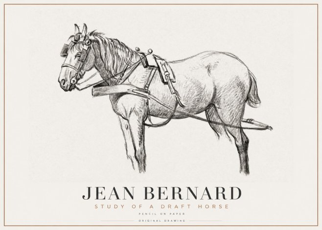 Jean Bernard Study of a Draft Horse I No1 - Juliste