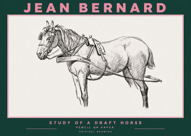 Jean Bernard Study of a Draft Horse I No3 - Juliste