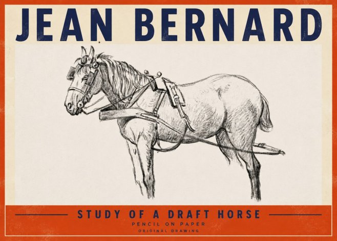 Jean Bernard Study of a Draft Horse I No4 - Juliste