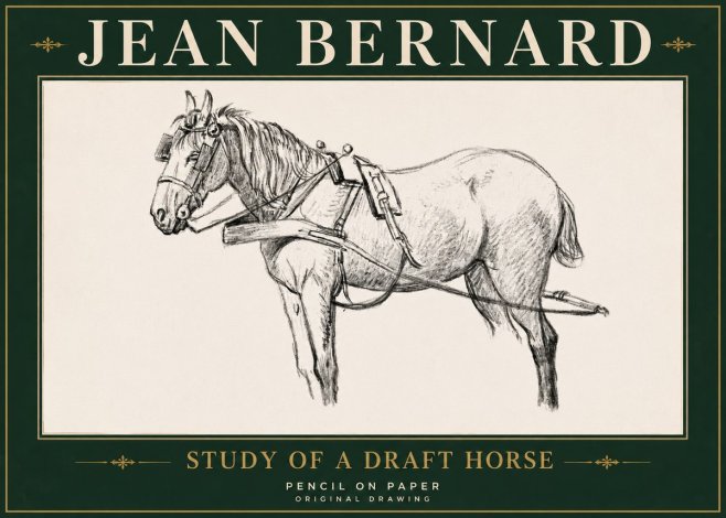 Jean Bernard Study of a Draft Horse I No5 - Juliste