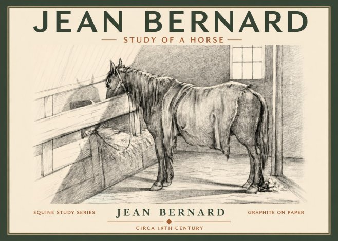 Jean Bernard Study of a Horse XIII No2 - Juliste