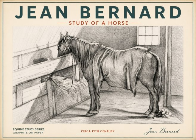 Jean Bernard Study of a Horse XIII No4 - Juliste