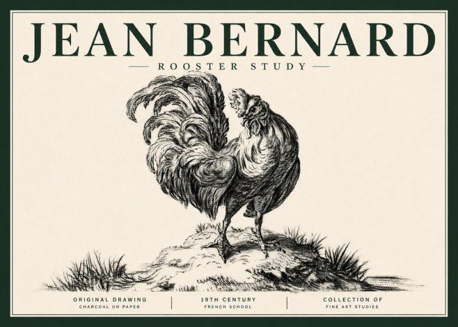 Jean Bernard Study of a Rooster No5 - Juliste
