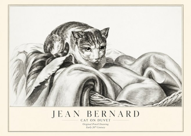 Jean Bernard Cat on a Blanket No3 - Juliste