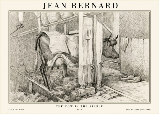 Jean Bernard The Cow in the Stable No1 - Juliste