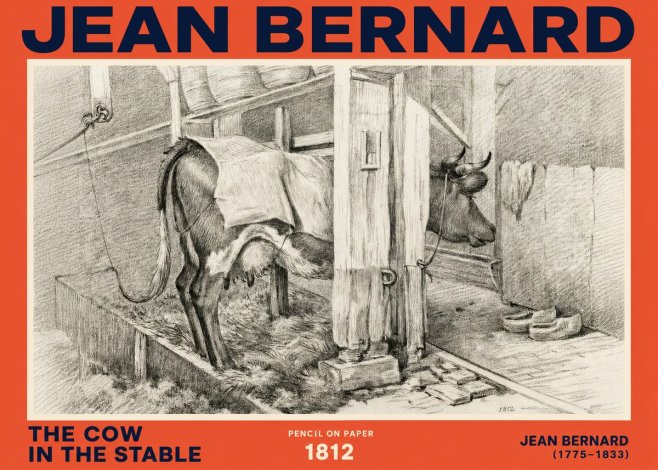 Jean Bernard The Cow in the Stable No2 - Juliste