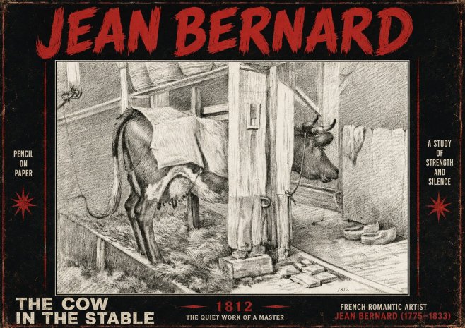 Jean Bernard The Cow in the Stable No4 - Juliste