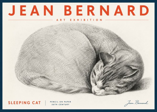 Jean Bernard Sleeping Cat IX No5 - Juliste