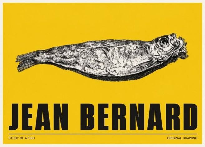 Jean Bernard Study of a Fish V No4 - Juliste