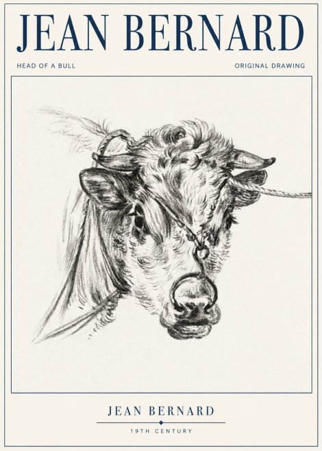 Jean Bernard Head of a Bull No1 - Juliste
